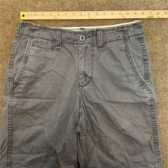 American Eagle Shorts Mens 30 Flat Front Lived In Chino Longer Length Cotton - Picture 4 of 9